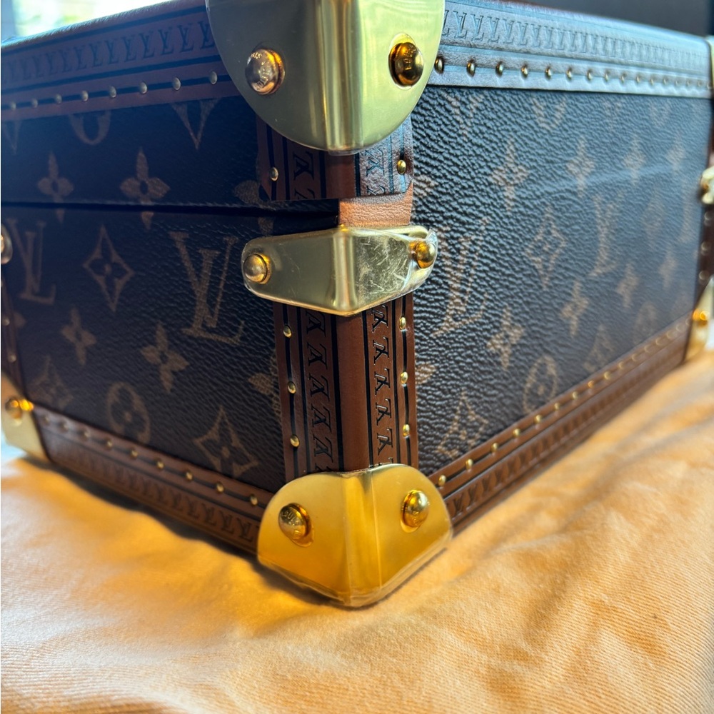 Louis Vuitton Brown Monogram Trunk with Gold Accents - Picture 8 of 10